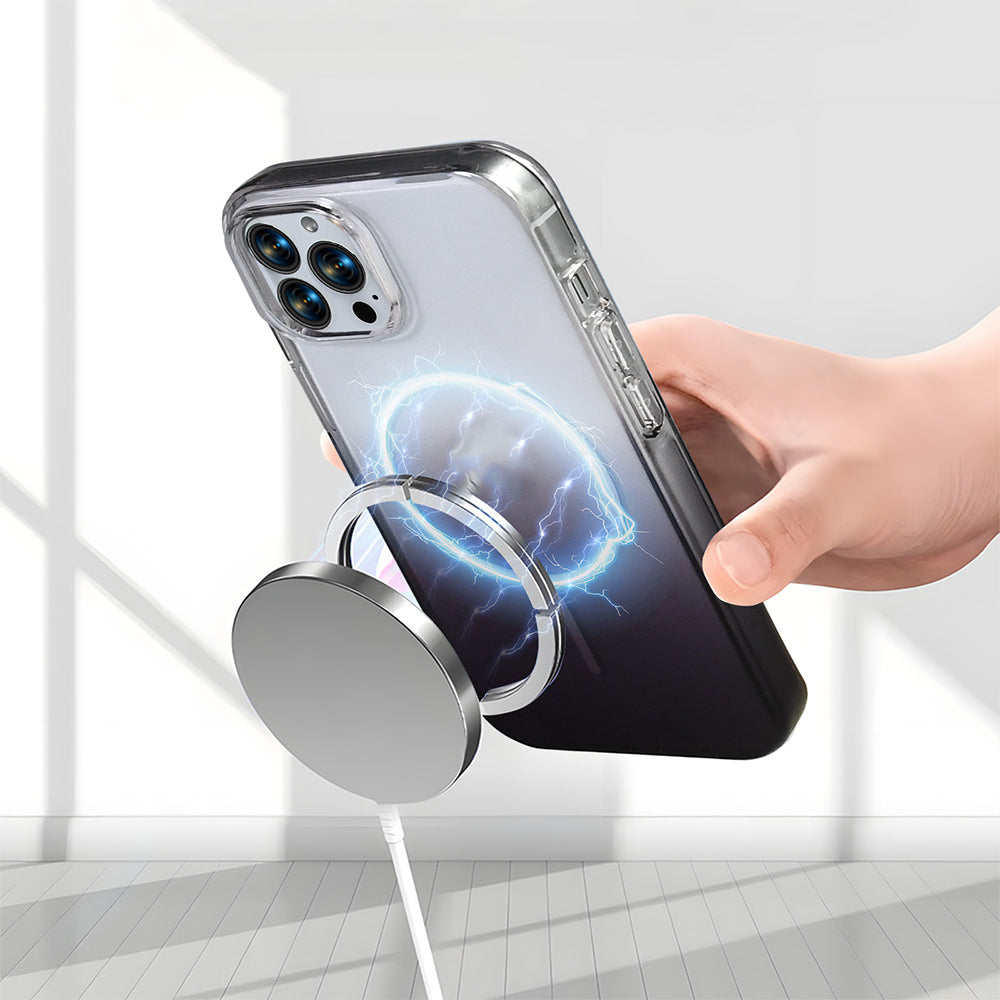 Apple iPhone 16 Pro Kılıf M-Safe Şarj Özellikli Zore Septik Silikon Kapak Pembe