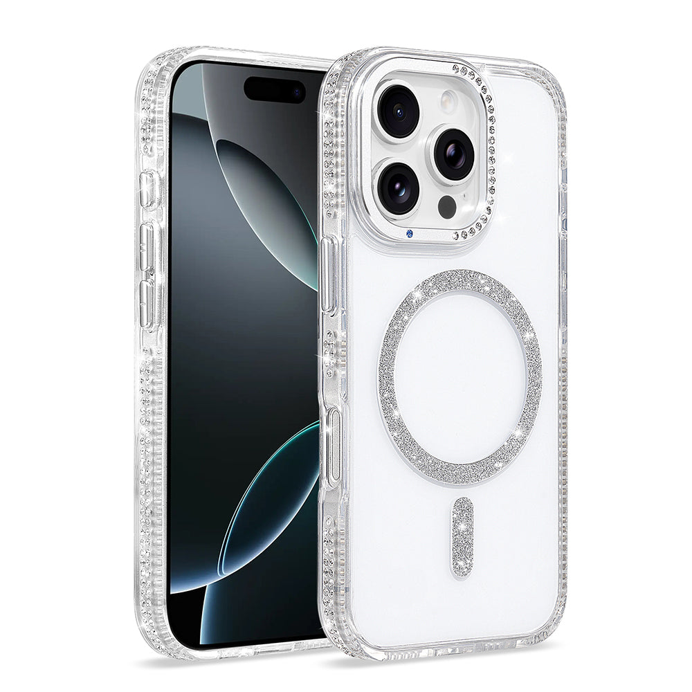 Apple iPhone 16 Pro Kılıf M-safe Şarj Özellikli Zore Tera Silikon Kapak Şeffaf