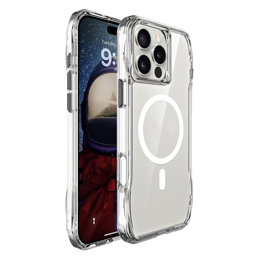 Apple iPhone 16 Pro Kılıf M-safe Şarj Özellikli Airbagli Şeffaf Zore İncek Kapak Şeffaf