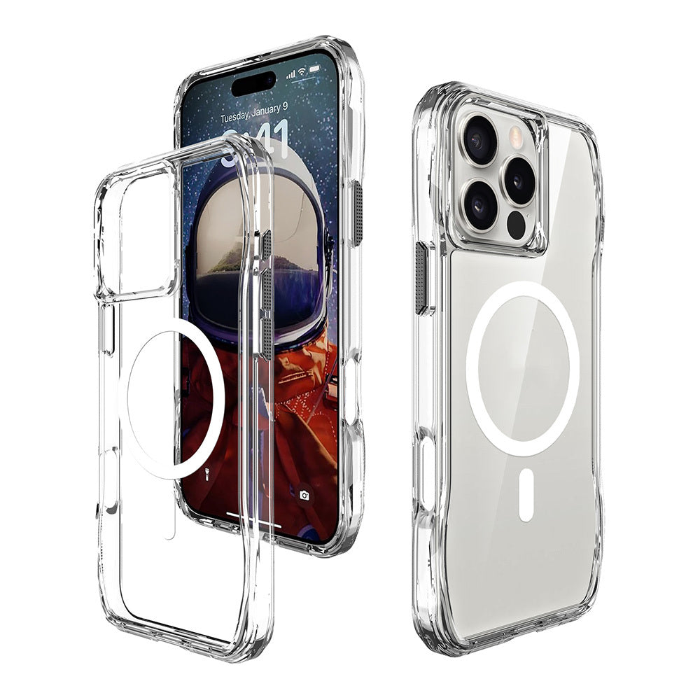 Apple iPhone 16 Pro Kılıf M-safe Şarj Özellikli Airbagli Şeffaf Zore İncek Kapak Şeffaf