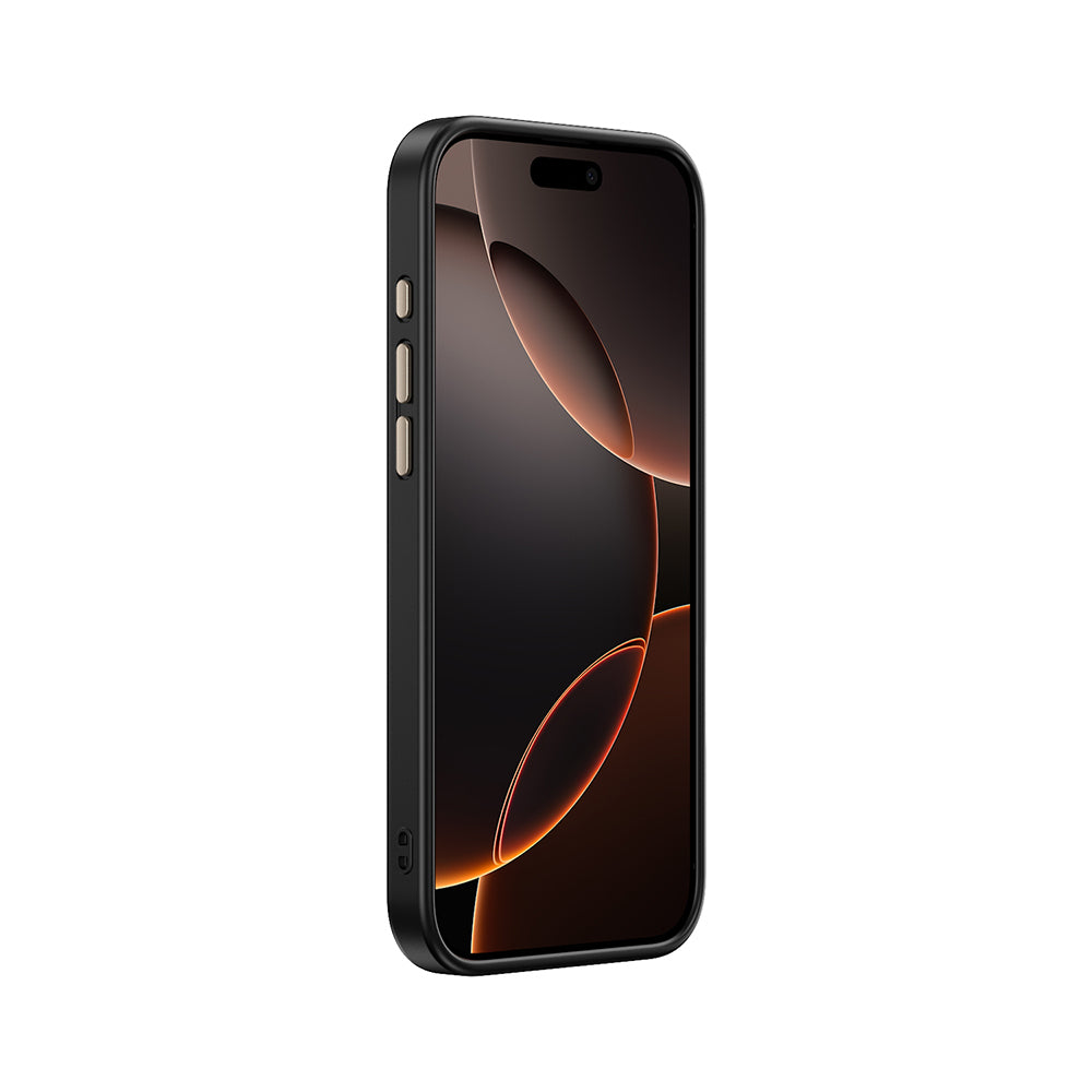 Apple iPhone 16 Pro Kılıf M-safe Şarj Özellikli Karbon Fiber Görünümlü Zore Antina Kapak Siyah-Gri