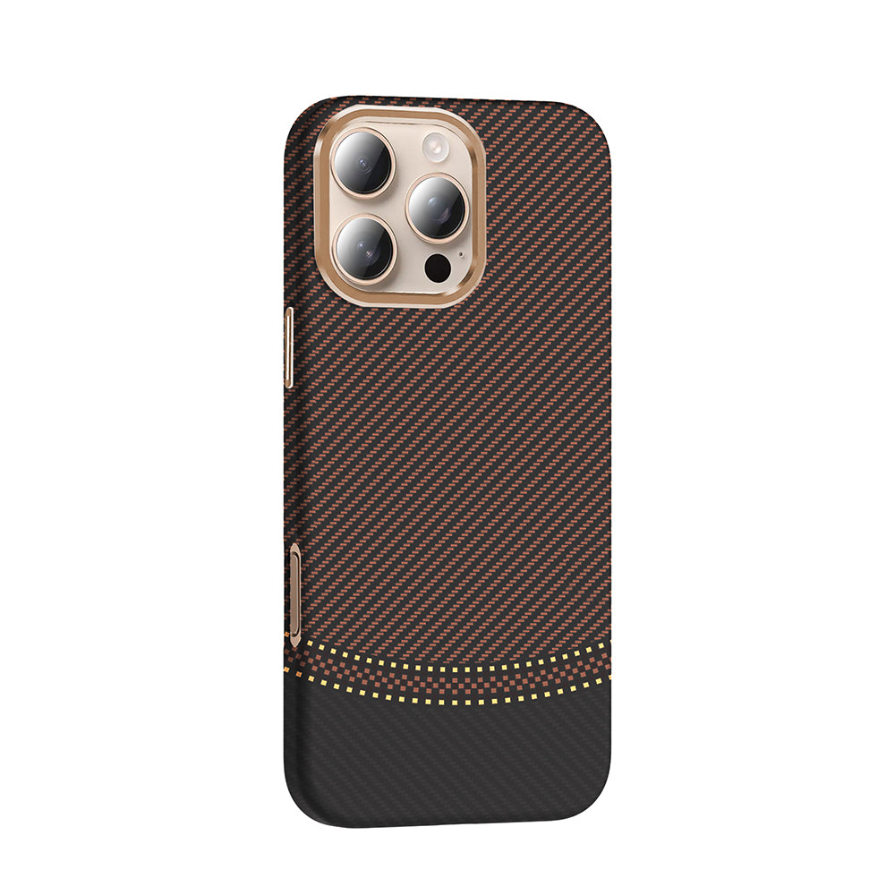 Apple iPhone 16 Pro Kılıf M-safe Şarj Özellikli Karbon Fiber Görünümlü Zore Gros Kapak Lacivert