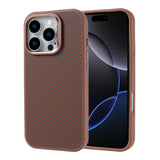Apple iPhone 16 Pro Kılıf M-safe Şarj Özellikli Karbon Fiber Görünümlü Zore Troy Kapak Desert Titanyum