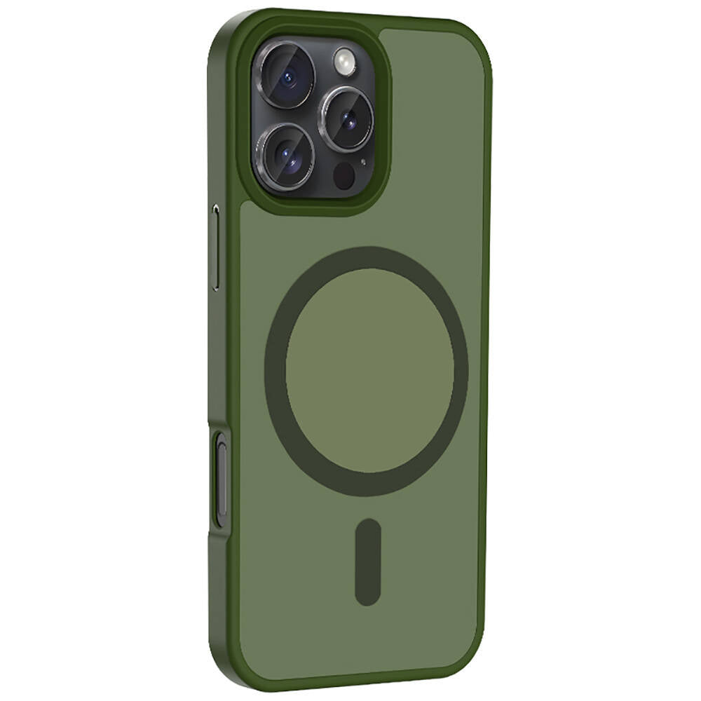 Apple iPhone 16 Pro Kılıf M-safe Şarj Özellikli Mat Arka Yüzey Zore Sio Kapak Lacivert