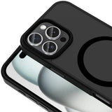 Apple iPhone 16 Pro Kılıf M-safe Şarj Özellikli Mat Arka Yüzey Zore Sio Kapak Siyah