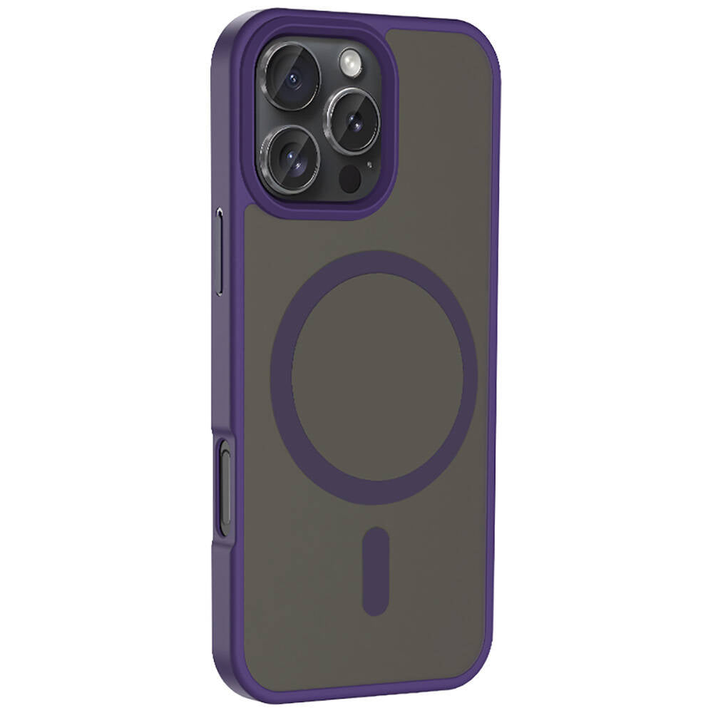 Apple iPhone 16 Pro Kılıf M-safe Şarj Özellikli Mat Arka Yüzey Zore Sio Kapak Koyu Yeşil