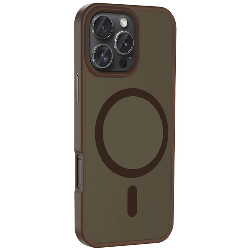 Apple iPhone 16 Pro Kılıf M-safe Şarj Özellikli Mat Arka Yüzey Zore Sio Kapak Siyah
