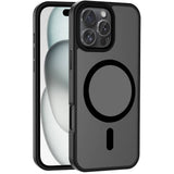 Apple iPhone 16 Pro Kılıf M-safe Şarj Özellikli Mat Arka Yüzey Zore Sio Kapak Siyah