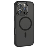 Apple iPhone 16 Pro Kılıf M-safe Şarj Özellikli Parlak Kamera Çerçeveli Zore Kost Kapak Siyah