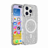 Apple iPhone 16 Pro Kılıf M-safe Şarj Özellikli Parlayan Simli Saydam Renkli Zore Allstar Kapak Şeffaf