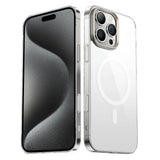 Apple iPhone 16 Pro Kılıf M-safe Şarj Özellikli Şeffaf Cam Arka Yüzey Zore G-Glass Kapak Şeffaf