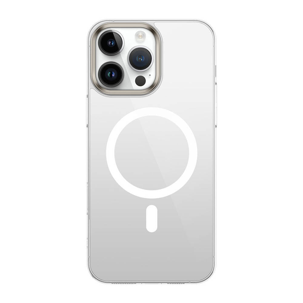 Apple iPhone 16 Pro Kılıf M-safe Şarj Özellikli Şeffaf Cam Arka Yüzey Zore G-Glass Kapak Şeffaf