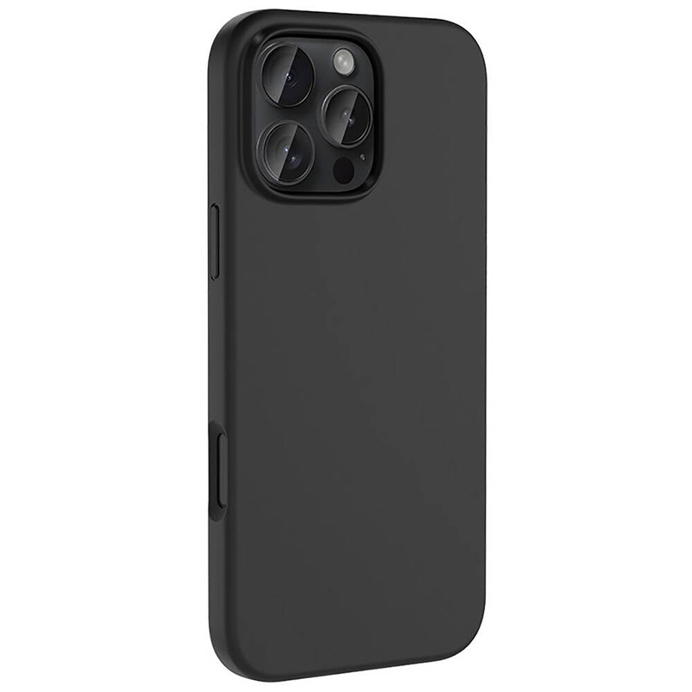 Apple iPhone 16 Pro Kılıf M-safe Şarj Özellikli Sıvı Teknolojili Silinebilir Sert Zore Kivi Kapak Siyah