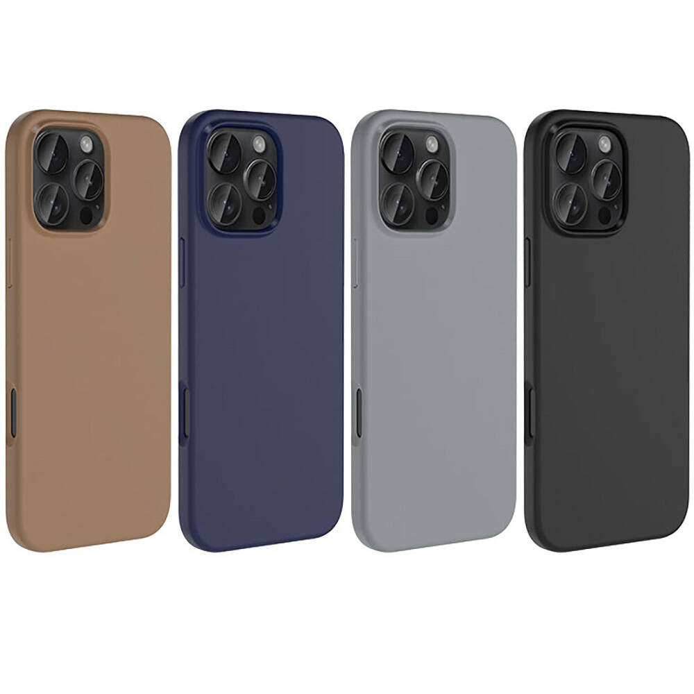 Apple iPhone 16 Pro Kılıf M-safe Şarj Özellikli Sıvı Teknolojili Silinebilir Sert Zore Kivi Kapak Natürel Titanyum