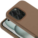 Apple iPhone 16 Pro Kılıf M-safe Şarj Özellikli Sıvı Teknolojili Silinebilir Sert Zore Kivi Kapak Natürel Titanyum