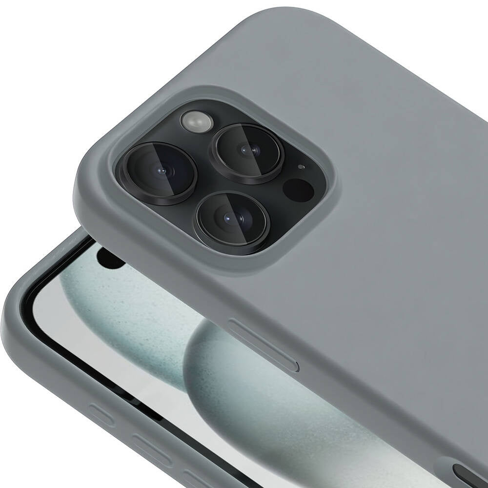 Apple iPhone 16 Pro Kılıf M-safe Şarj Özellikli Sıvı Teknolojili Silinebilir Sert Zore Kivi Kapak Siyah