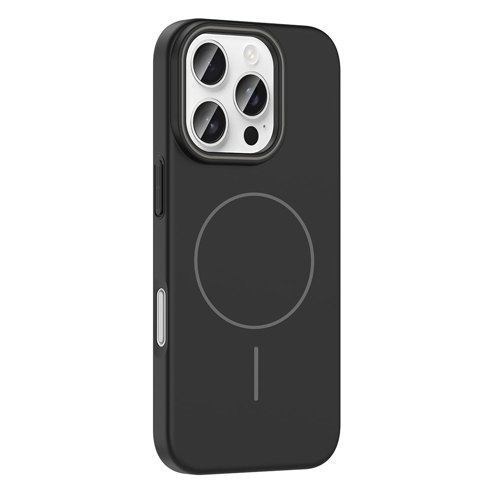 Apple iPhone 16 Pro Kılıf M-safe Şarj Özellikli Zore Ruby Sert Kapak Desert Titanyum