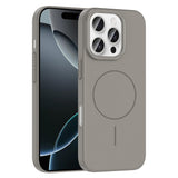 Apple iPhone 16 Pro Kılıf M-safe Şarj Özellikli Zore Ruby Sert Kapak Gri