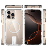 Apple iPhone 16 Pro Kılıf M-safe Şarj Özellikli Zore T-Max Standlı Kapak Şeffaf