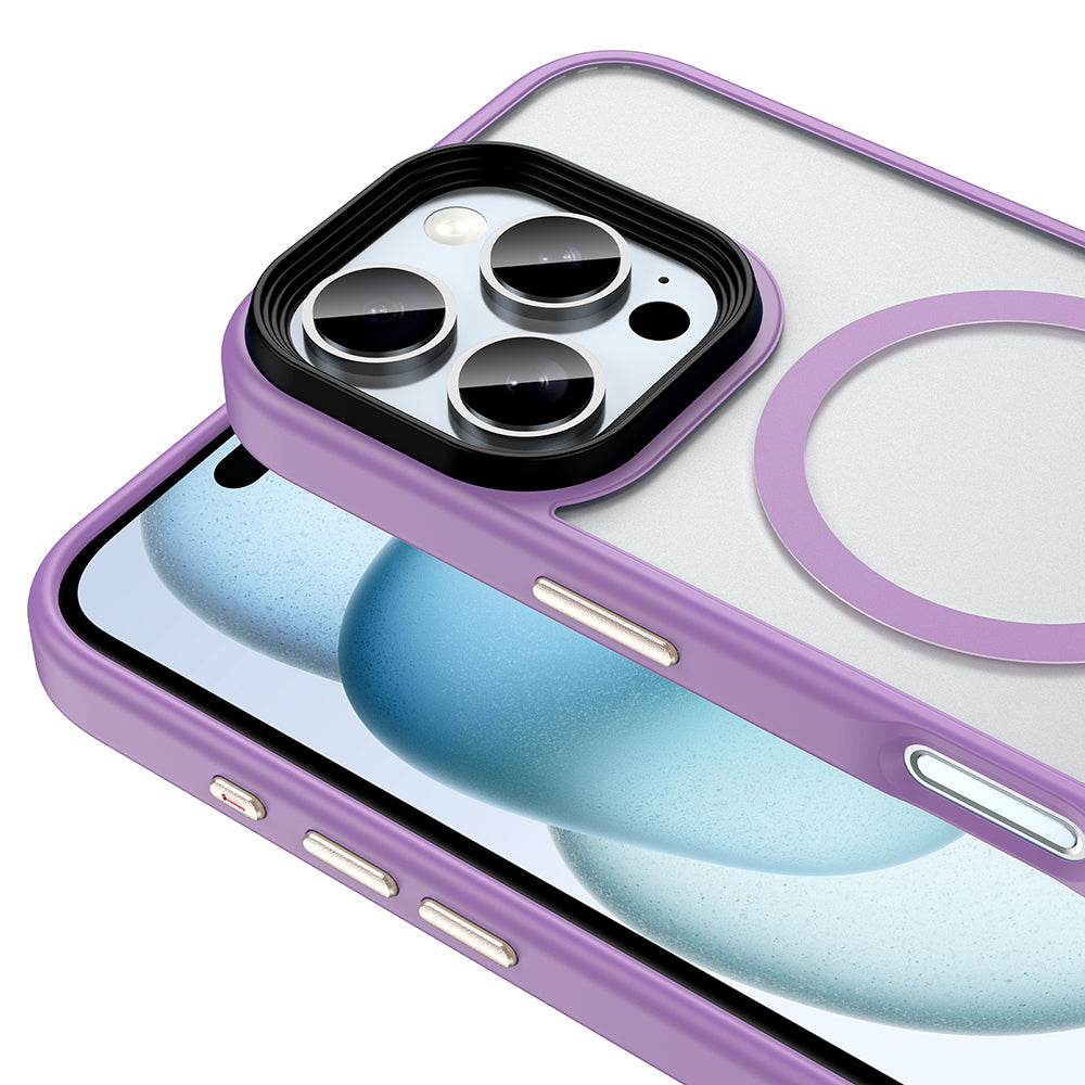 Apple iPhone 16 Pro Kılıf Mat Arka Yüzey Wireless Şarj Özellikli Zore Flet M-safe Kapak Yeşil