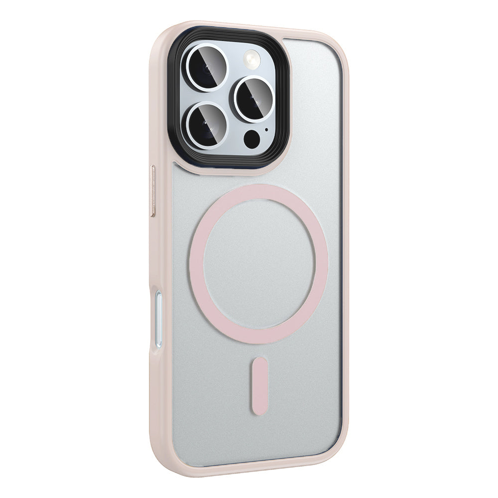 Apple iPhone 16 Pro Kılıf Mat Arka Yüzey Wireless Şarj Özellikli Zore Flet M-safe Kapak Yeşil