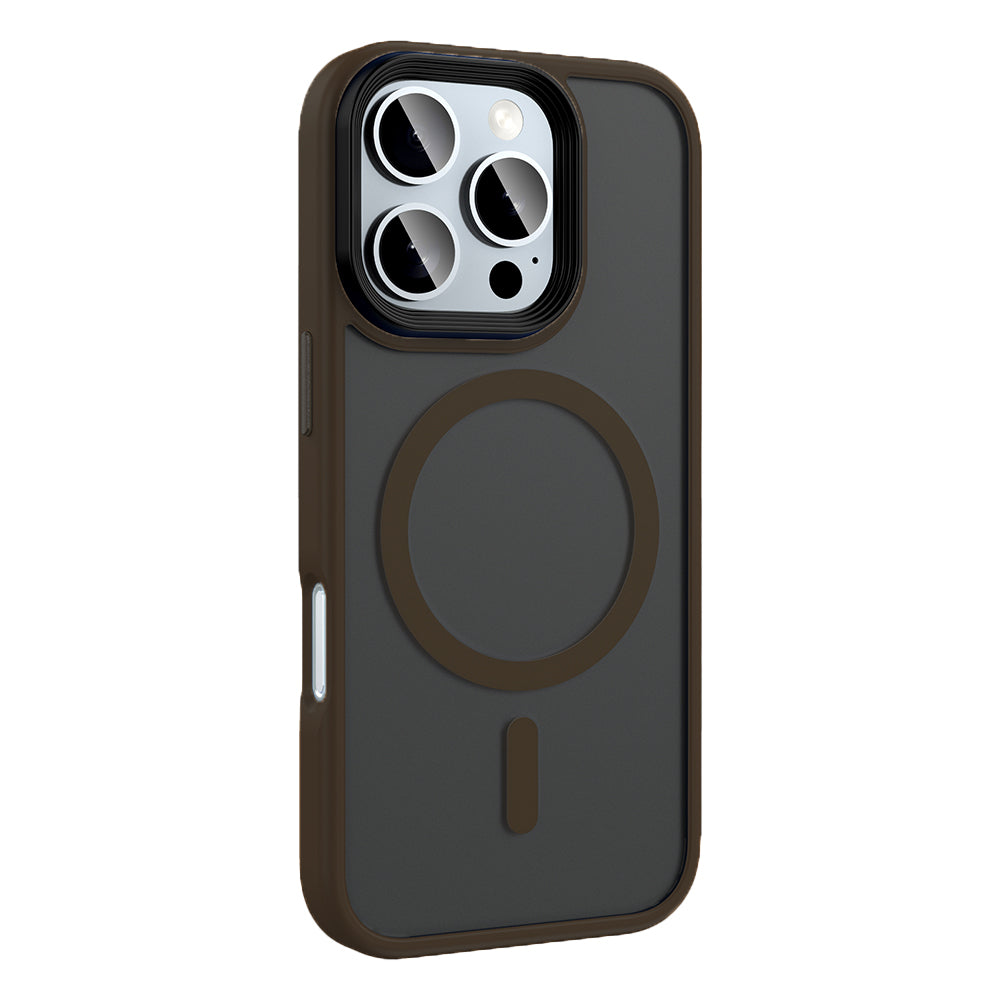 Apple iPhone 16 Pro Kılıf Mat Arka Yüzey Wireless Şarj Özellikli Zore Flet M-safe Kapak Yeşil