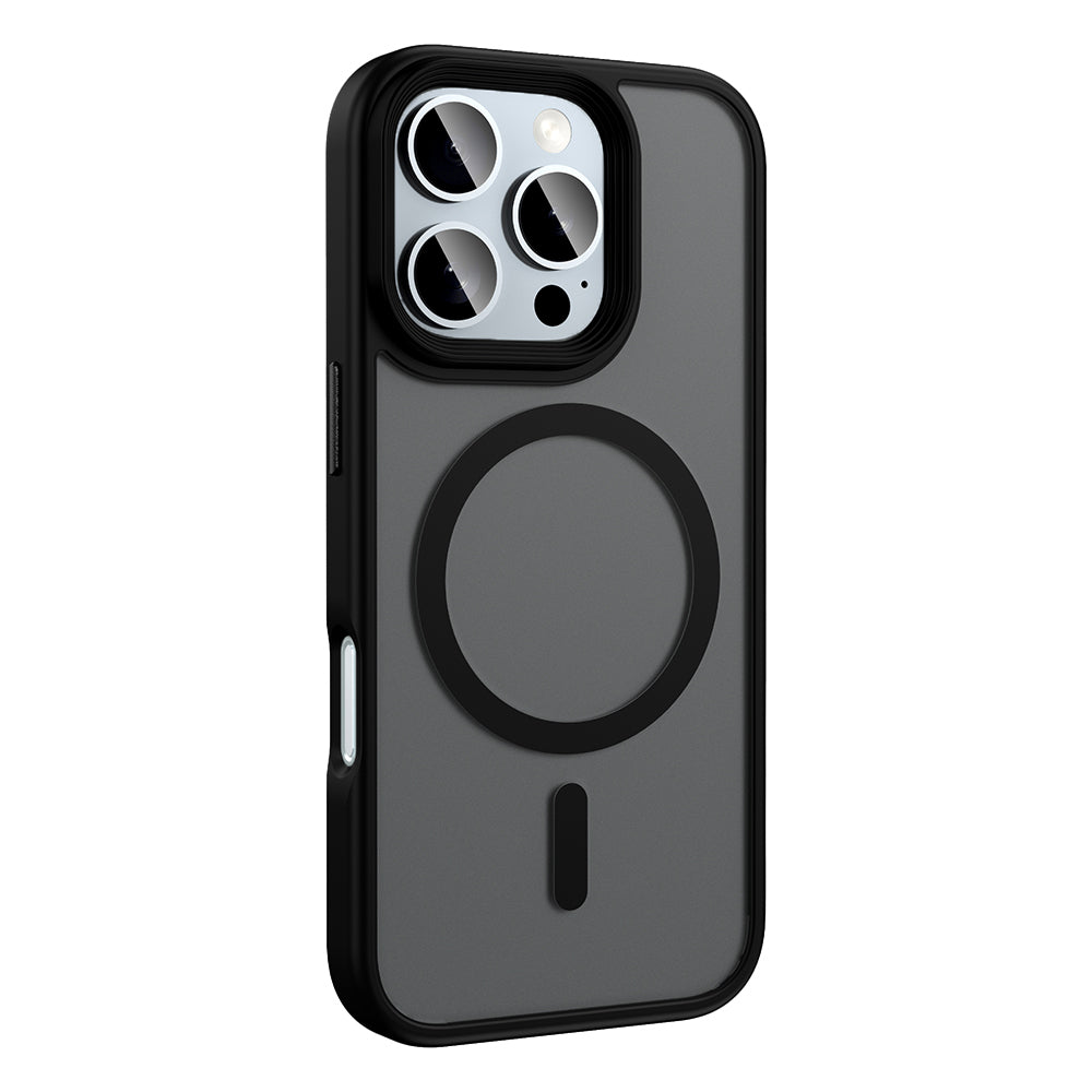 Apple iPhone 16 Pro Kılıf Mat Arka Yüzey Wireless Şarj Özellikli Zore Flet M-safe Kapak Yeşil