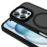 Apple iPhone 16 Pro Kılıf Mat Arka Yüzey Wireless Şarj Özellikli Zore Flet M-safe Kapak Yeşil