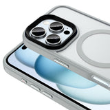 Apple iPhone 16 Pro Kılıf Mat Arka Yüzey Wireless Şarj Özellikli Zore Flet M-safe Kapak Yeşil