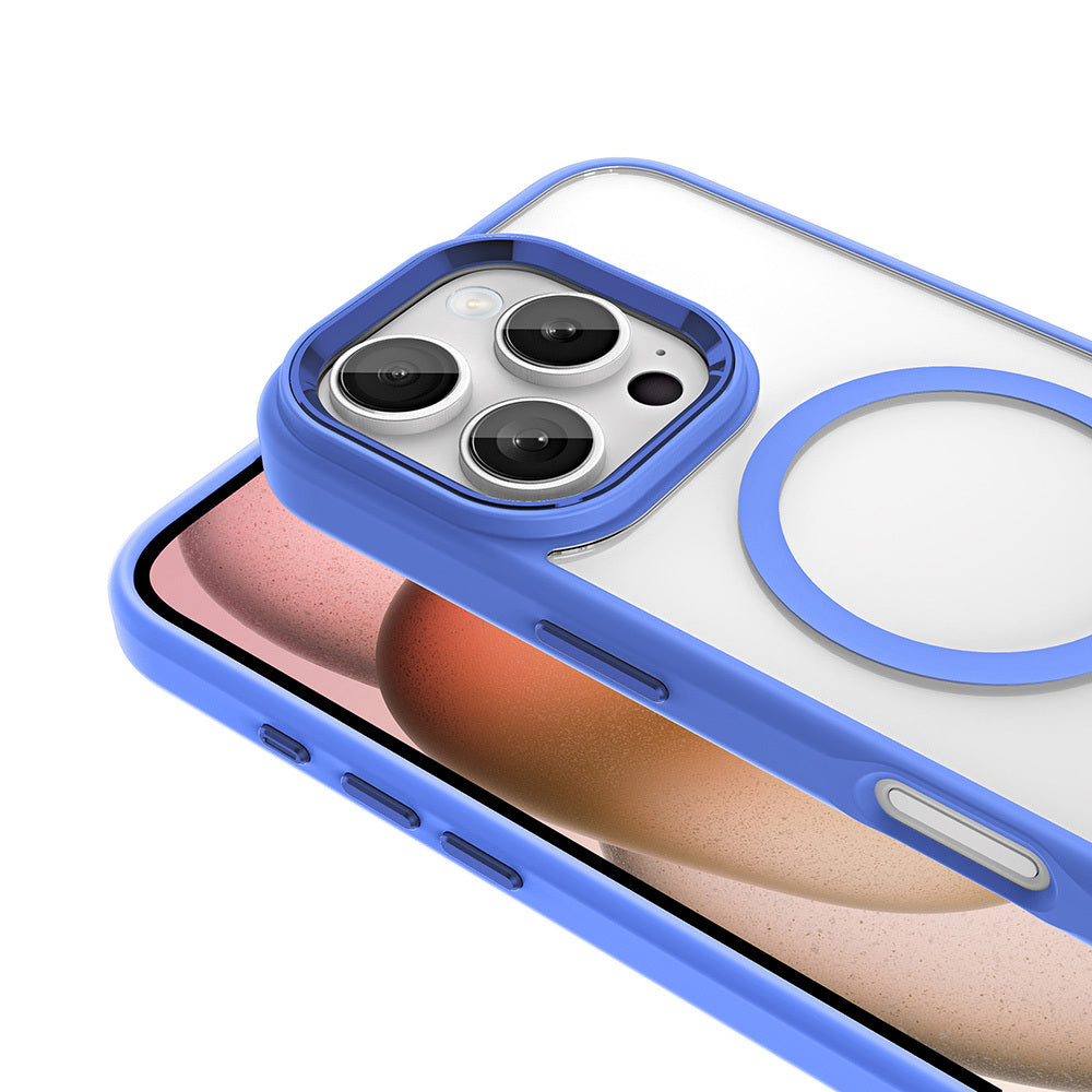 Apple iPhone 16 Pro Kılıf Wireless Şarj Özellikli Zore Krom M-safe Silikon Kapak Gold