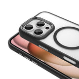 Apple iPhone 16 Pro Kılıf Wireless Şarj Özellikli Zore Krom M-safe Silikon Kapak Gold
