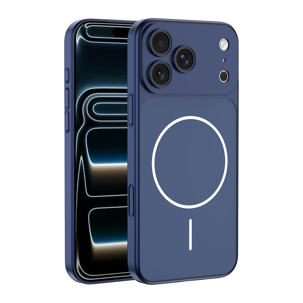 Apple iPhone 16 Pro Kılıf Zore M-Safe Şarj Özellikli Kamera Korumalı Spark Kapak Mavi