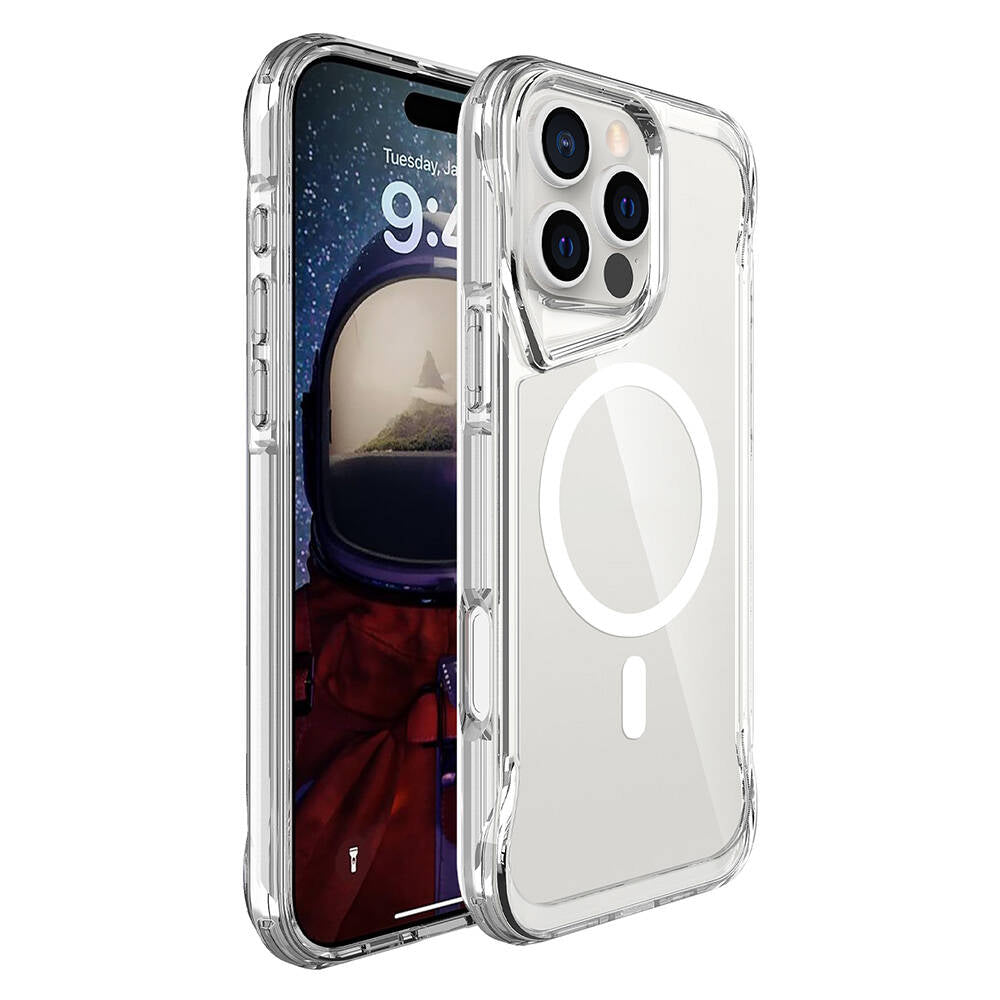 Apple iPhone 16 Pro Kılıf Zore M-safe Şarj Özellikli T-Max M-safe Kapak Şeffaf