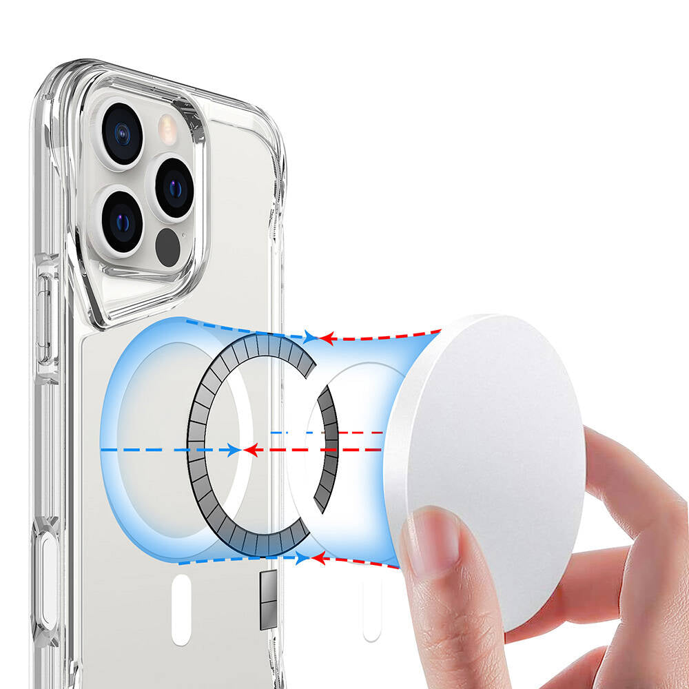 Apple iPhone 16 Pro Kılıf Zore M-safe Şarj Özellikli T-Max M-safe Kapak Şeffaf