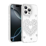 Apple iPhone 16 Pro Max Kılıf Damla Taşlı Zore Rivas Sert PC Kapak Beyaz