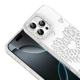 Apple iPhone 16 Pro Max Kılıf Damla Taşlı Zore Rivas Sert PC Kapak Beyaz