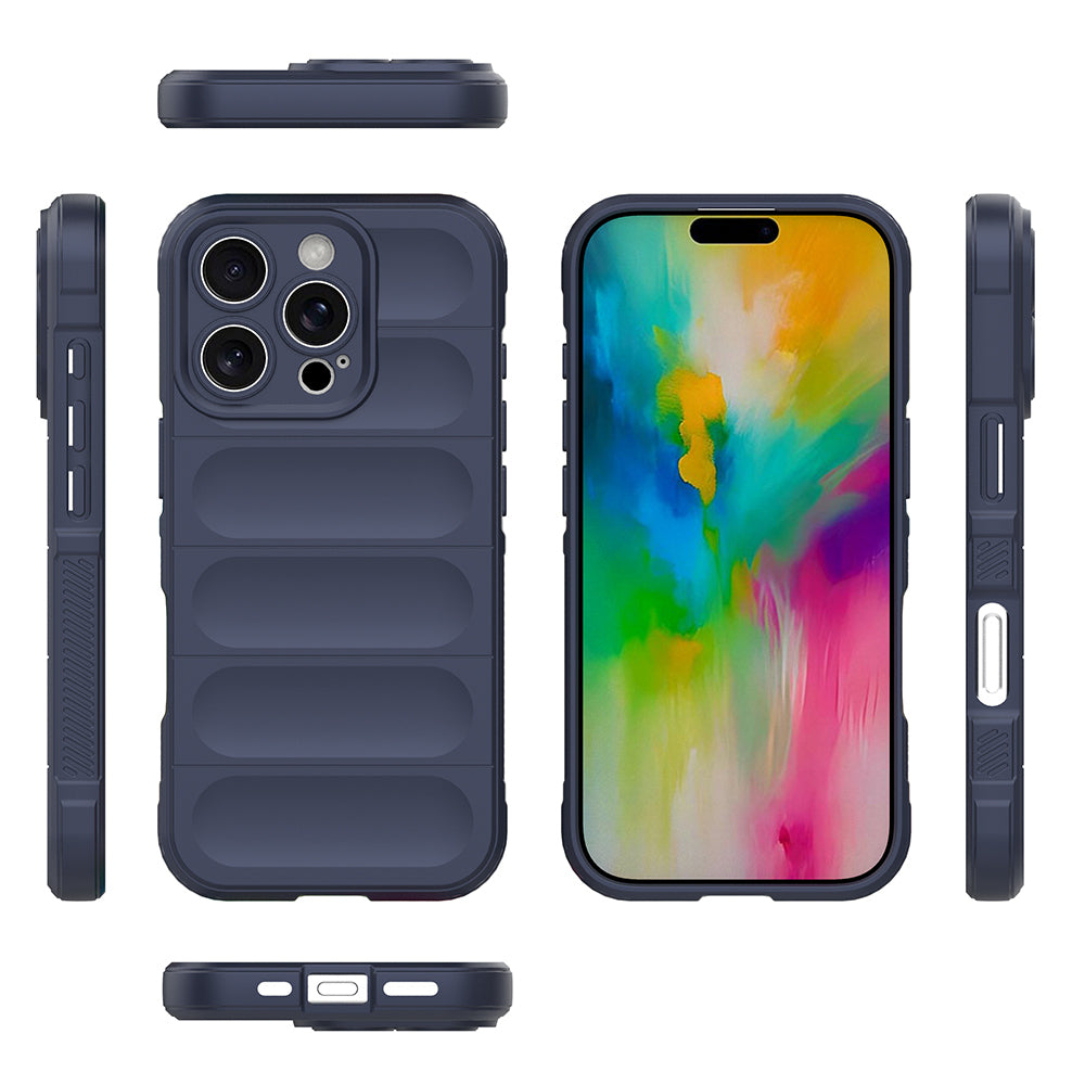 Apple iPhone 16 Pro Max Kılıf Esnek TPU Oyuklu Arka Yüzey Tasarımlı Zore Etnik Silikon Kapak Koyu Yeşil