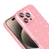 Apple iPhone 16 Pro Max Kılıf Kamera Korumalı Simli Lüks Zore Koton Kapak Açık Pembe