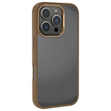 Apple iPhone 16 Pro Max Kılıf Karbon Fiber Görünümlü Parlak Kamera Çerçeveli Zore Venus Kapak Siyah