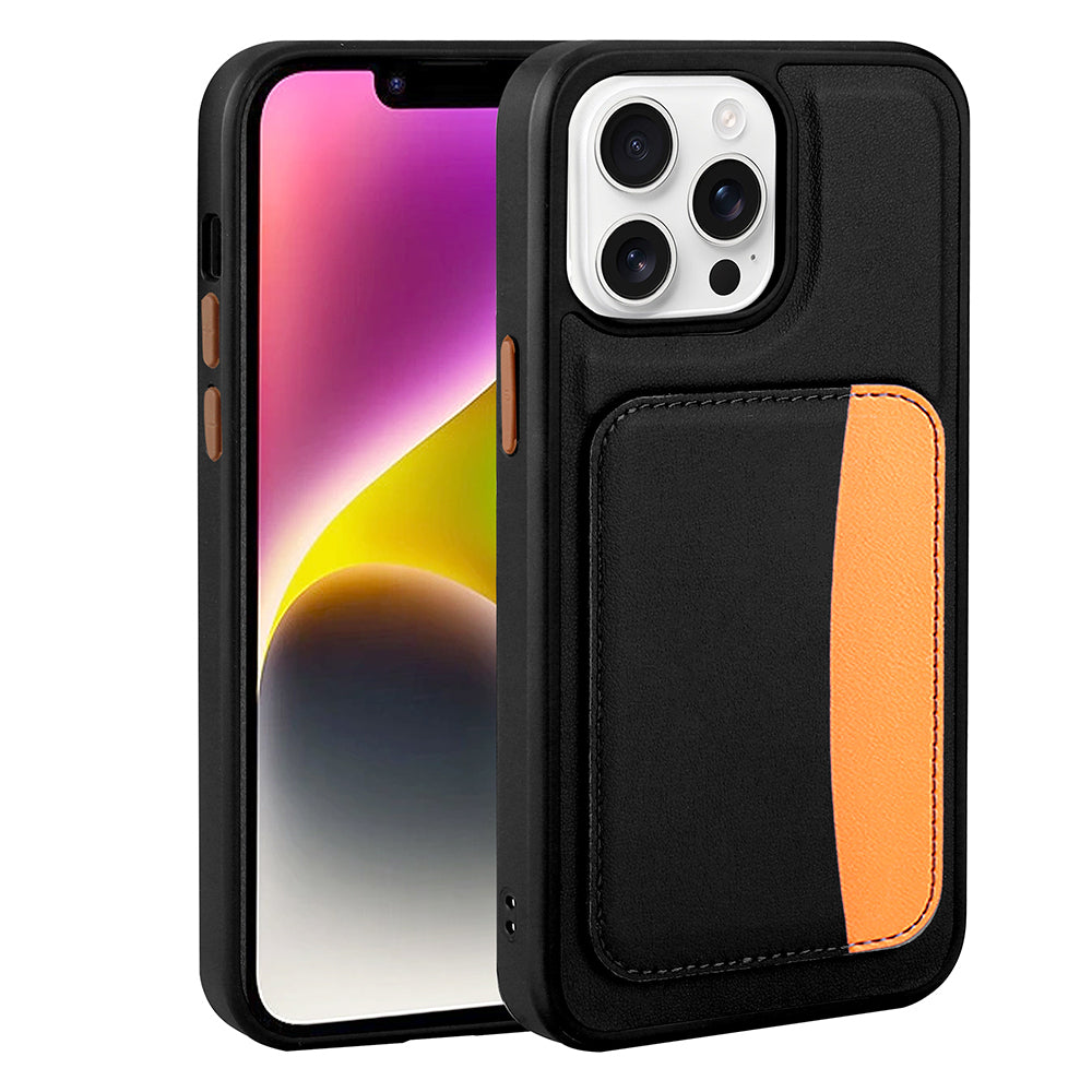 Apple iPhone 16 Pro Max Kılıf Kartlıklı Zore X-Kart Silikon Kapak Siyah