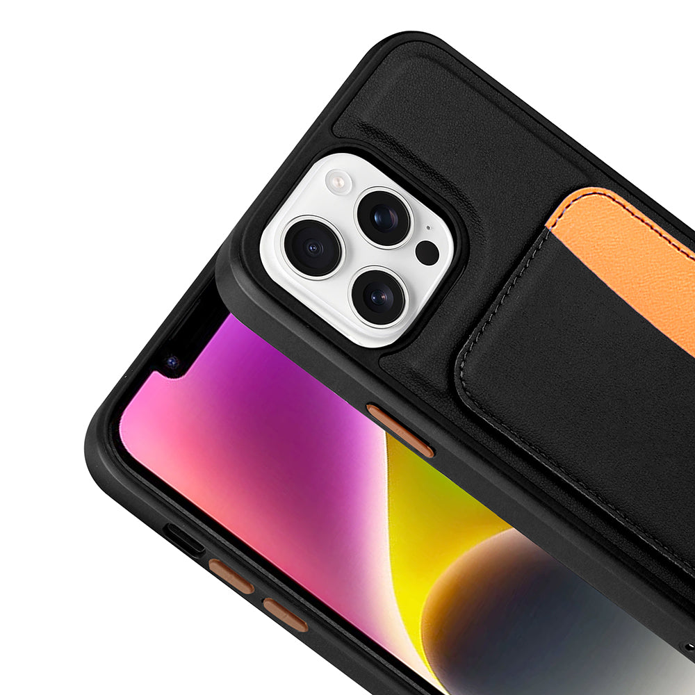 Apple iPhone 16 Pro Max Kılıf Kartlıklı Zore X-Kart Silikon Kapak Kahverengi