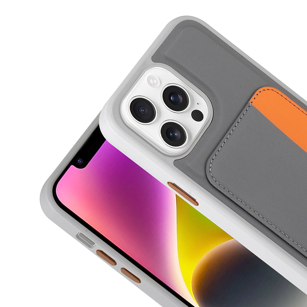 Apple iPhone 16 Pro Max Kılıf Kartlıklı Zore X-Kart Silikon Kapak Koyu Gri