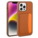 Apple iPhone 16 Pro Max Kılıf Kartlıklı Zore X-Kart Silikon Kapak Kahverengi