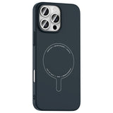 Apple iPhone 16 Pro Max Kılıf M-Safe Şarj Özellikli Kamera Korumalı Zore Elio Sert PC Kapak Lacivert
