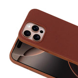Apple iPhone 16 Pro Max Kılıf M-Safe Şarj Özellikli Kumaş Tasarımlı Zore Miami Sert PC Kapak Kahverengi