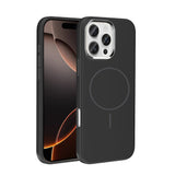 Apple iPhone 16 Pro Max Kılıf M-Safe Şarj Özellikli Metal Kamera Çerçeveli Zore Edi Silikon Kapak Lacivert