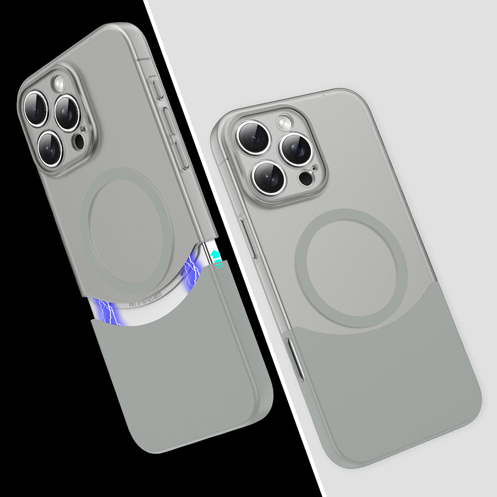 Apple iPhone 16 Pro Max Kılıf M-Safe Şarj Özellikli Mıknatıslı Zore Duble Kapak Lacivert
