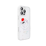 Apple iPhone 16 Pro Max Kılıf M-Safe Şarj Özellikli Şeffaf Zore Folk Sert Kapak Fiyonk
