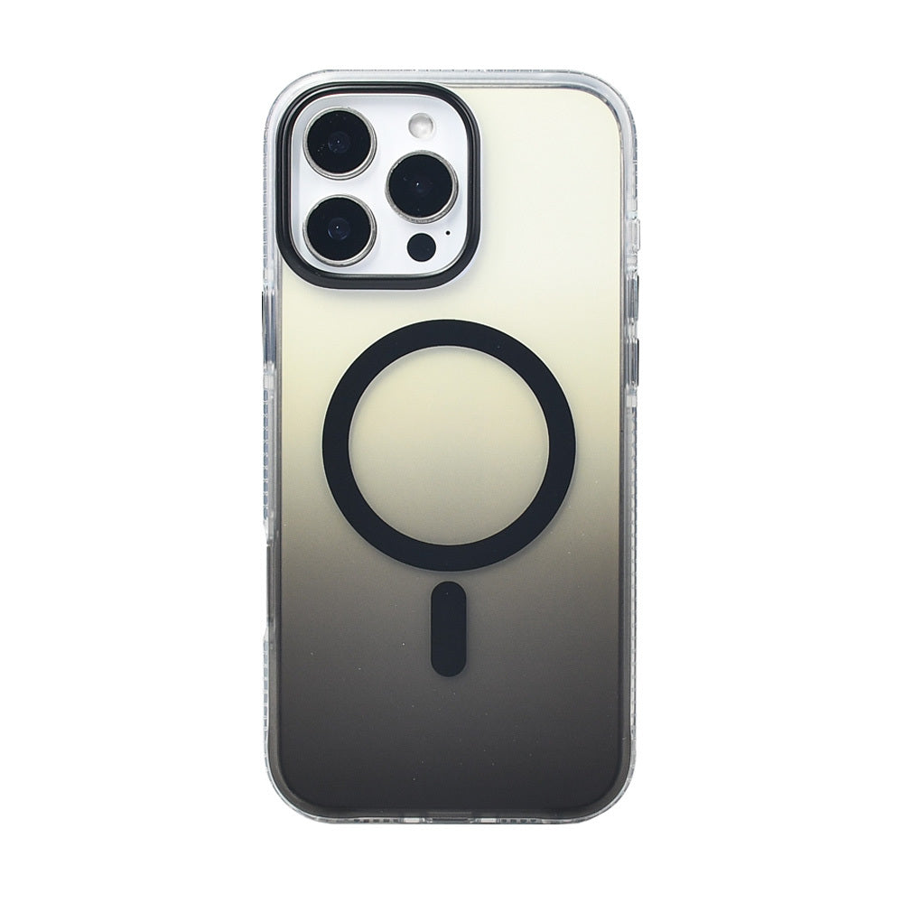 Apple iPhone 16 Pro Max Kılıf M-safe Şarj Özellikli Transparan Renk Geçişli Zore Toros Kapak Rose Pembe