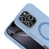 Apple iPhone 16 Pro Max Kılıf M-Safe Şarj Özellikli Zore Aris Silikon Kapak Baby Blue